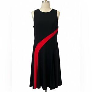 Lauren Ralph Lauren Women’s Dress 10 Black, Pink Zip Sleeveless, Stretch, A-Line